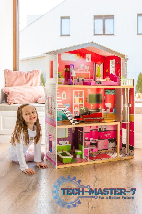 Duży drewniany domek z windą dla lalek - Rezydencja Malibu ECOTOYS ECOTOYS Duży drewniany domek z windą dla lalek - Rezydencja Malibu ECOTOYS ECOTOYS