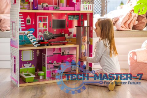 Duży drewniany domek z windą dla lalek - Rezydencja Malibu ECOTOYS ECOTOYS Duży drewniany domek z windą dla lalek - Rezydencja Malibu ECOTOYS ECOTOYS