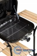 Duży grill ogrodowy z regulacją rusztu drewniane półki ModernHome