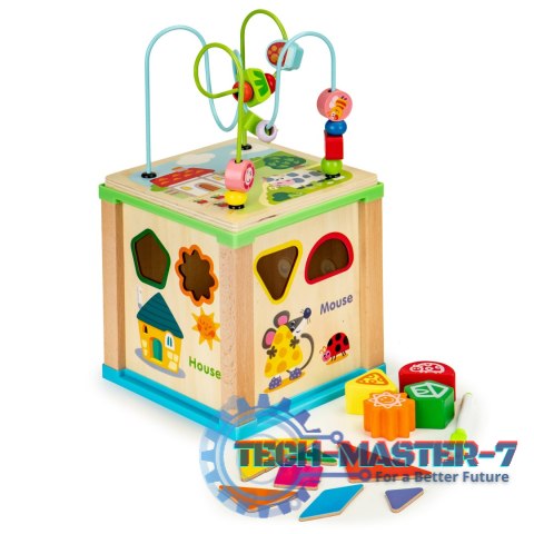 Drewniana kostka edukacyjna, tablica sorter mula ECOTOYS ECOTOYS Drewniana kostka edukacyjna, tablica sorter mula ECOTOYS ECOTOYS