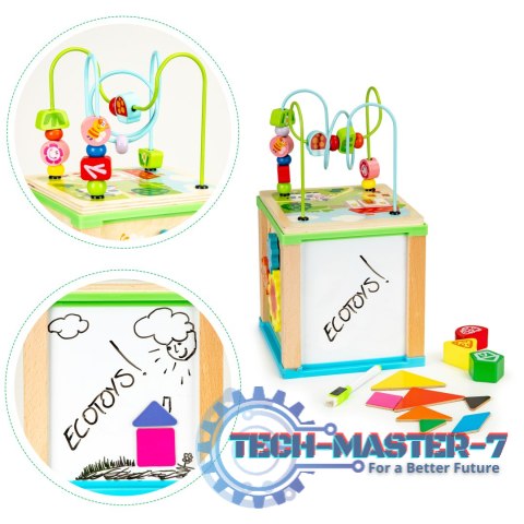 Drewniana kostka edukacyjna, tablica sorter mula ECOTOYS ECOTOYS Drewniana kostka edukacyjna, tablica sorter mula ECOTOYS ECOTOYS
