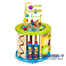 Drewniana kostka edukacyjna z grami, klockami, łowienie rybek ECOTOYS ECOTOYS