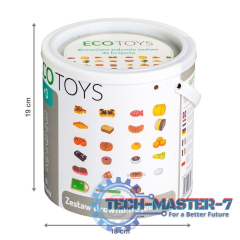 Drewniane jedzenie do krojenia 23 sztuki ECOTOYS ECOTOYS Drewniane jedzenie do krojenia 23 sztuki ECOTOYS ECOTOYS