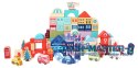 Drewniane klocki edukacyjne miasto mata 121 sztuk ECOTOYS ECOTOYS