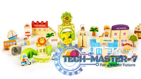 Drewniane klocki edukayjne miasto zoo 120 el. ECOTOYS ECOTOYS Drewniane klocki edukayjne miasto zoo 120 el. ECOTOYS ECOTOYS