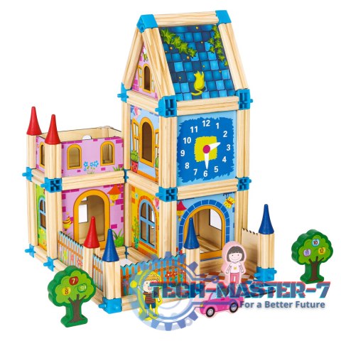 Drewniane klocki konstrukcyjne budowanie domek 6w1 ECOTOYS ECOTOYS Drewniane klocki konstrukcyjne budowanie domek 6w1 ECOTOYS ECOTOYS