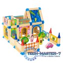 Drewniane klocki konstrukcyjne budowanie domek 6w1 ECOTOYS ECOTOYS