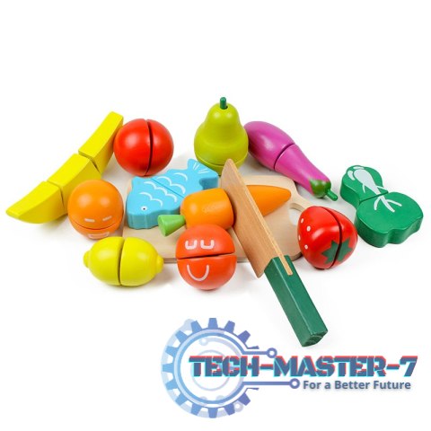 Drewniane owoce warzywa jedzenie do krojenia 13 sztuk ECOTOYS ECOTOYS Drewniane owoce warzywa jedzenie do krojenia 13 sztuk ECOTOYS ECOTOYS