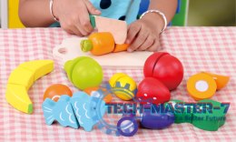 Drewniane owoce warzywa jedzenie do krojenia 13 sztuk ECOTOYS ECOTOYS