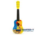 Gitara dla dzieci drewniana metalowe struny kostka- żółta ECOTOYS ECOTOYS
