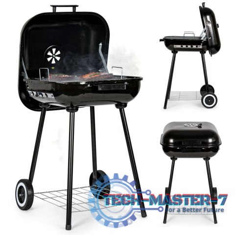Grill węglowy ogrodowy z pokrywą na zawiasach + kółka ModernHome ModernHome Grill węglowy ogrodowy z pokrywą na zawiasach + kółka ModernHome ModernHome