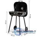 Grill węglowy ogrodowy z pokrywą na zawiasach + kółka ModernHome ModernHome