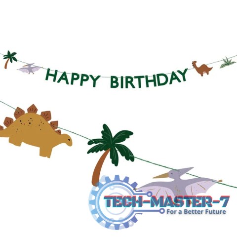 Baner Happy Birthday Dino 3m Baner Happy Birthday Dino 3m