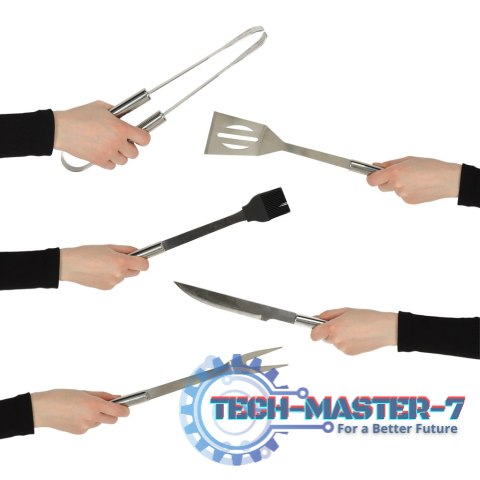 Sztućce do grilla akcesoria grillowe zestaw w etui 6 w 1 Sztućce do grilla akcesoria grillowe zestaw w etui 6 w 1
