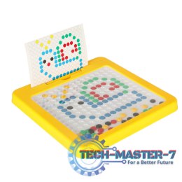 Tablica magnetyczna montessori mozaika kolorowe kropki żółta 26 x 26 cm