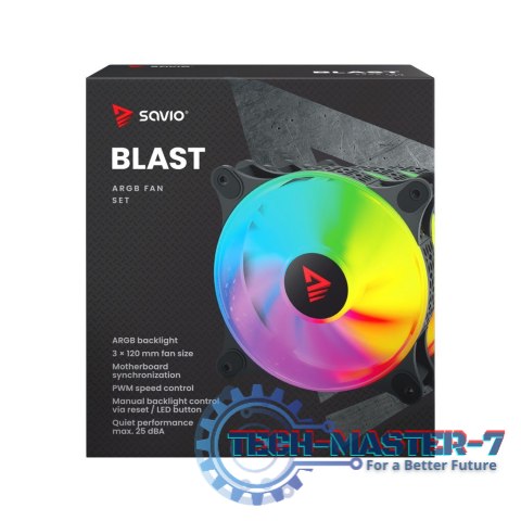 Wentylator BLAST FAN SET 3 x 120mm ARGB 3-pin 5V, 4-pin 12V Wentylator BLAST FAN SET 3 x 120mm ARGB 3-pin 5V, 4-pin 12V