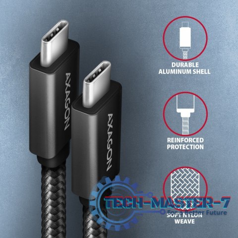 BUCM32-CM15AB Kabel USB-C - USB-C 3.2 Gen 2, 1.5m, PD 100W, 5A, 4K HD, ALU, oplot, czarny BUCM32-CM15AB Kabel USB-C - USB-C 3.2 Gen 2, 1.5m, PD 100W, 5A, 4K HD, ALU, oplot, czarny
