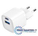 Mini-ładowarka USB-A USB-C 20W PD QC3.0 biała