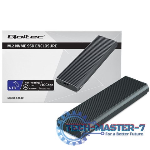 Obudowa na dysk M.2 SSD | NVMe | PCIe | USB3.1 | 10Gb/s | 4TB | Grafit Obudowa na dysk M.2 SSD | NVMe | PCIe | USB3.1 | 10Gb/s | 4TB | Grafit