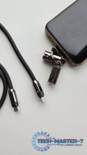 Kabel 2w1 USB C smycz 1.2 m czarny