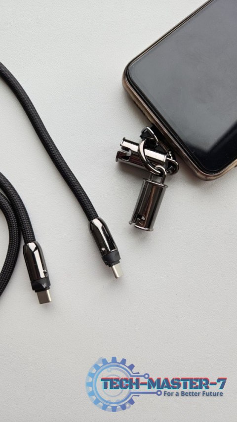 Kabel 2w1 USB C smycz 1.2 m czarny Kabel 2w1 USB C smycz 1.2 m czarny
