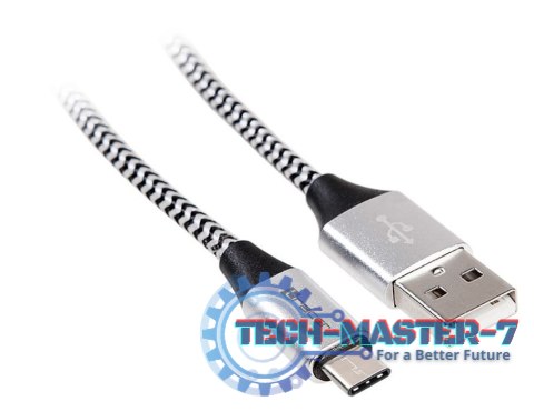 Kabel USB 2.0 TY PE-C A Male 1.0m czarno-srebrny Kabel USB 2.0 TY PE-C A Male 1.0m czarno-srebrny