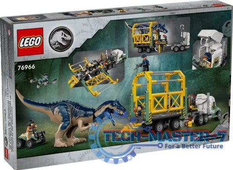 Klocki Jurassic World 76966 Dinomisje: ciężarówka do transportu allozaura Klocki Jurassic World 76966 Dinomisje: ciężarówka do transportu allozaura