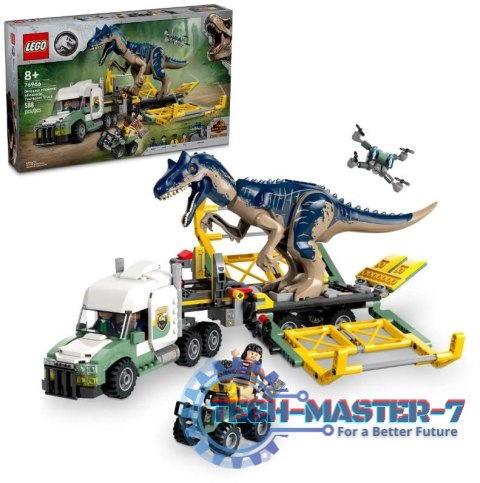 Klocki Jurassic World 76966 Dinomisje: ciężarówka do transportu allozaura Klocki Jurassic World 76966 Dinomisje: ciężarówka do transportu allozaura