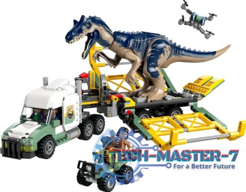 Klocki Jurassic World 76966 Dinomisje: ciężarówka do transportu allozaura Klocki Jurassic World 76966 Dinomisje: ciężarówka do transportu allozaura
