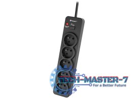Listwa zasilająca PowerGuard PRO 1.8m (5 gniazd, 1 włącznik) czarna