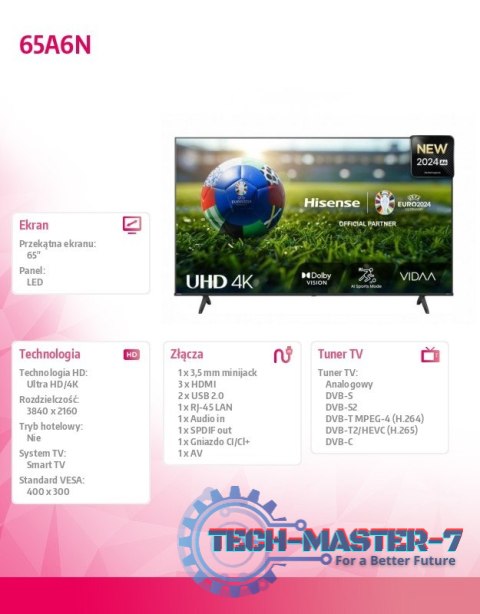 Telewizor LED 65 cali 65A6N Telewizor LED 65 cali 65A6N