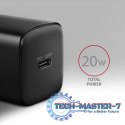 ACU-PD20 Ładowarka sieciowa PD 20W, 1x port USB-C, PD3.0/QC3.0/AFC/FCP/Apple Czarna