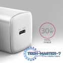 ACU-PD30W Ładowarka sieciowa PD 30W, 1x port USB-C, PD3.0/QC3.0/AFC/FCP/Apple Biała