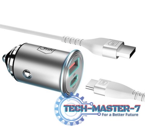 Ładowarka samochodowa 30W 1xUSB-C+USB-A PD Ładowarka samochodowa 30W 1xUSB-C+USB-A PD