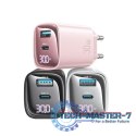 Ładowarka sieciowa 30W GaN LED USB+USB-C CC229 Fast Charging Biała