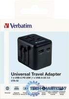 Adapter podróżny UTA-02 49544 180 krajów, ładowarka 20 W, QC 3.0. 1x USB-C, 1x USB-A Adapter podróżny UTA-02 49544 180 krajów, ładowarka 20 W, QC 3.0. 1x USB-C, 1x USB-A