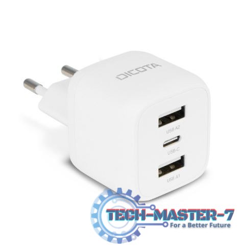Ładowarka GaN 32W 2xUSB-A 1xUSB-C biała Ładowarka GaN 32W 2xUSB-A 1xUSB-C biała