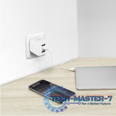 Ładowarka GaN 32W 2xUSB-A 1xUSB-C biała Ładowarka GaN 32W 2xUSB-A 1xUSB-C biała