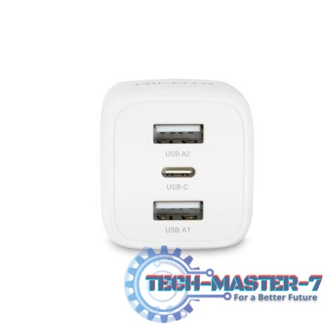 Ładowarka GaN 32W 2xUSB-A 1xUSB-C biała Ładowarka GaN 32W 2xUSB-A 1xUSB-C biała