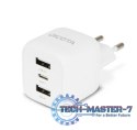 Ładowarka GaN 32W 2xUSB-A 1xUSB-C biała
