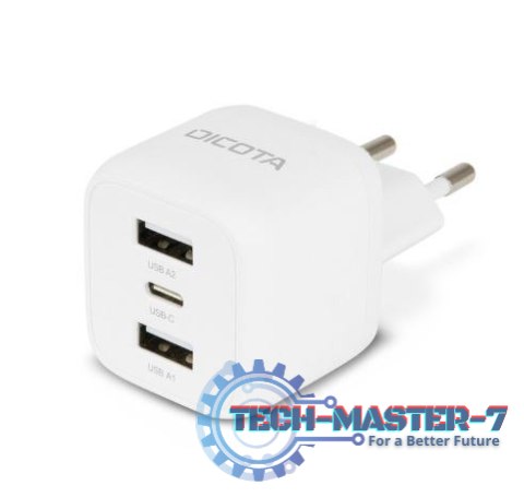 Ładowarka GaN 32W 2xUSB-A 1xUSB-C biała Ładowarka GaN 32W 2xUSB-A 1xUSB-C biała