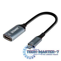 Adapter USB-C (M) - HDMI (F), 4K, 60Hz, aluminium, AK-78