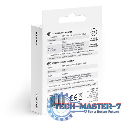 Adapter audio - USB-C Jack 3,5mm AK-74 Adapter audio - USB-C Jack 3,5mm AK-74