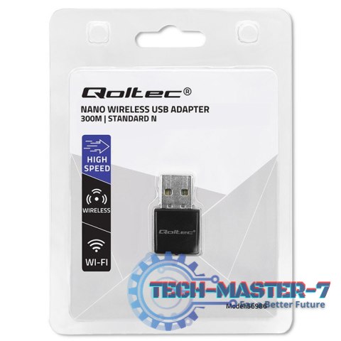 Bezprzewodowy ultra szybki mini adapter NANO WiFi | Standard N | USB 2.0 | 300Mbps Bezprzewodowy ultra szybki mini adapter NANO WiFi | Standard N | USB 2.0 | 300Mbps