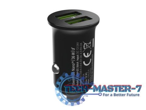 Ładowarka samochodowa GC PowerRide Nano36 36W 6A 2x USB-A Ładowarka samochodowa GC PowerRide Nano36 36W 6A 2x USB-A