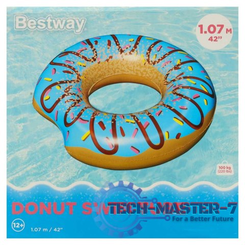 Kółko do pływania koło dmuchane BESTWAY 36118 donut niebieskie 107cm Kółko do pływania koło dmuchane BESTWAY 36118 donut niebieskie 107cm