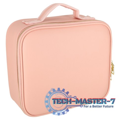 Kosmetyczka organizer na kosmetyki biżuterię kuferek z lusterkiem 10-krotne powiększenie różowy Kosmetyczka organizer na kosmetyki biżuterię kuferek z lusterkiem 10-krotne powiększenie różowy