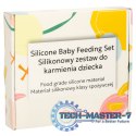 Naczynia silikonowe dla dzieci niemowląt zestaw stołowy 4 elementów miś pomarańczowy