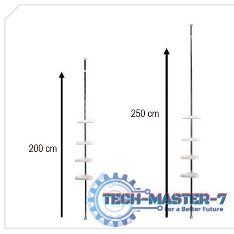 Półka łazienkowa narożna teleskopowa pod prysznic 250 cm Półka łazienkowa narożna teleskopowa pod prysznic 250 cm