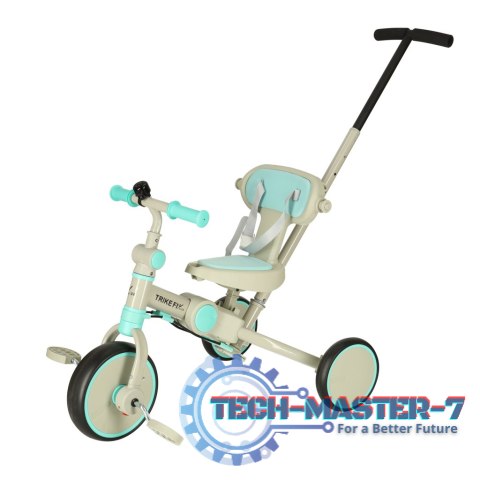 Rowerek trójkołowy TRIKE FIX V4 rower biegowy 6w1 daszek prowadnik pasy niebieski szary Rowerek trójkołowy TRIKE FIX V4 rower biegowy 6w1 daszek prowadnik pasy niebieski szary